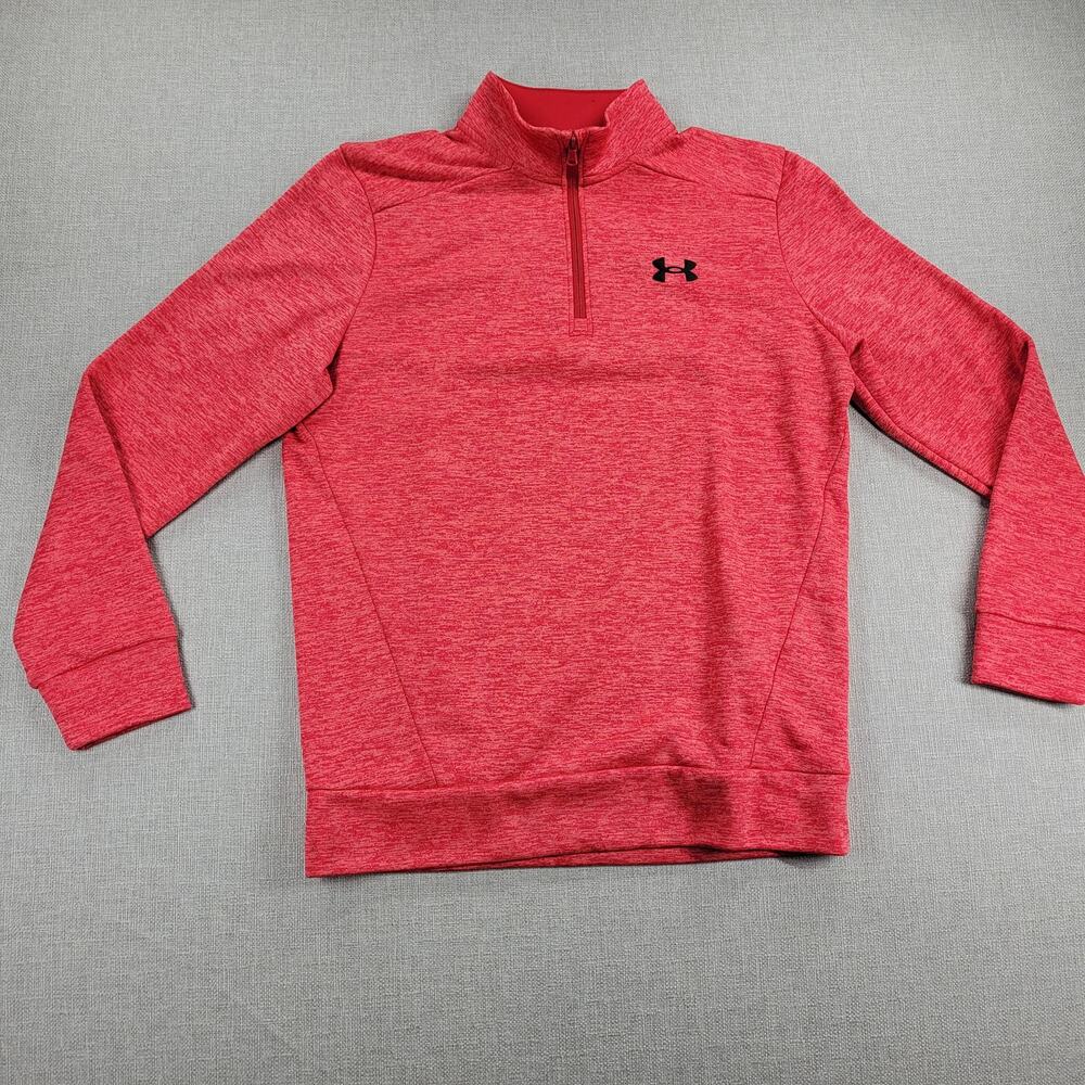 Under Armour Fleece Mens 1/4 Zip Pullover Sweatshirt Size S Red Twist NEW
